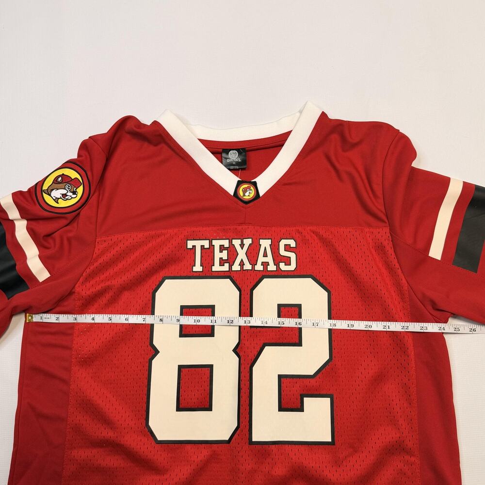 Buc-ee's Football Jersey Mens XL Red Texas 82 V Neck Mesh Lightweight Game - Picture 5 of 8
